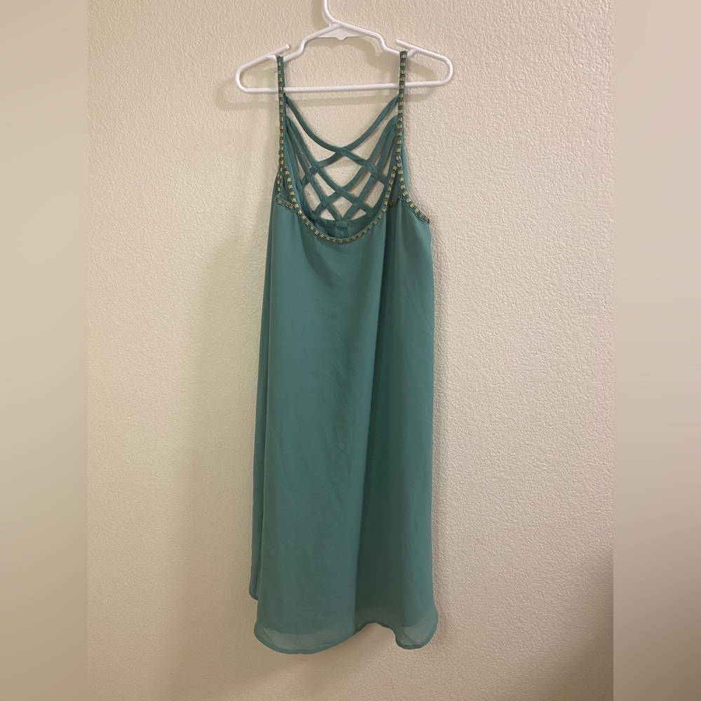 Forever 21 Teal Backless Dress‎ with Strappy Design